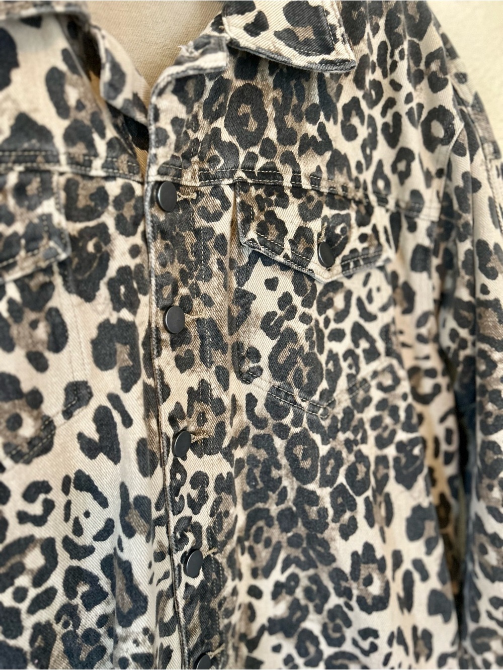 Anthropologie MABLE Leopard Print Romper Beige/Black M Oversized Animal Cheetah - Picture 3 of 11